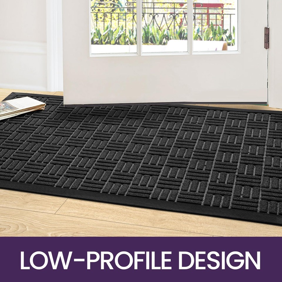 Front Door Mat Outside Entrance AllSeason Heavy Duty Rubber Indoor