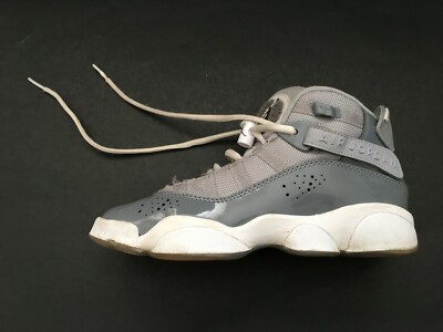  Youth Nike Air Jordan 6 Rings GS Cool Grey White Shoes 323419-015 Sz 4 