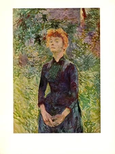 1956 Vintage TOULOUSE "IN BATIGNOLLES" FLAMING HEDHEAD COLOR offset Lithograph