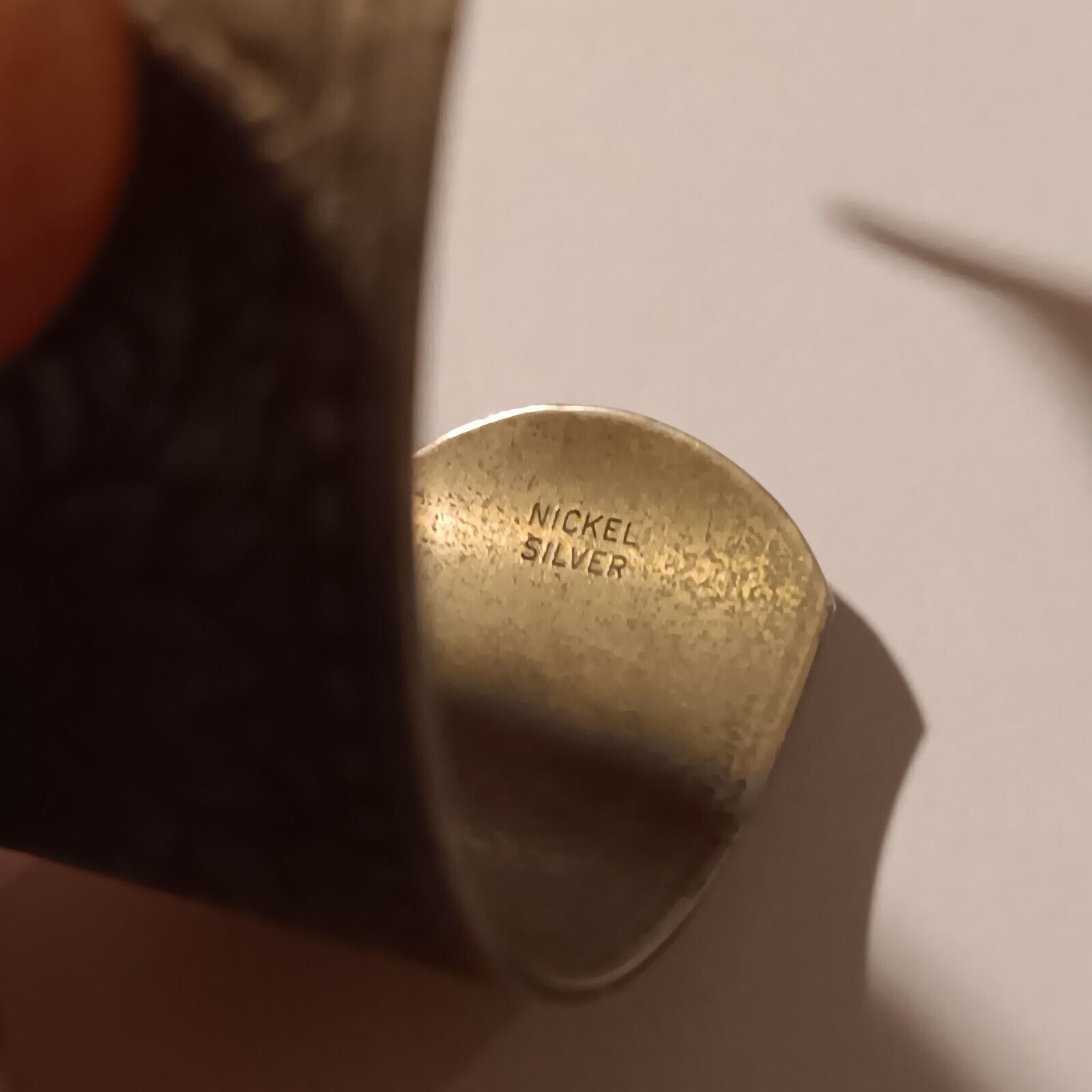 Engraved Nickel Silver Vtg. Floral Cuff Bracelet … - image 2