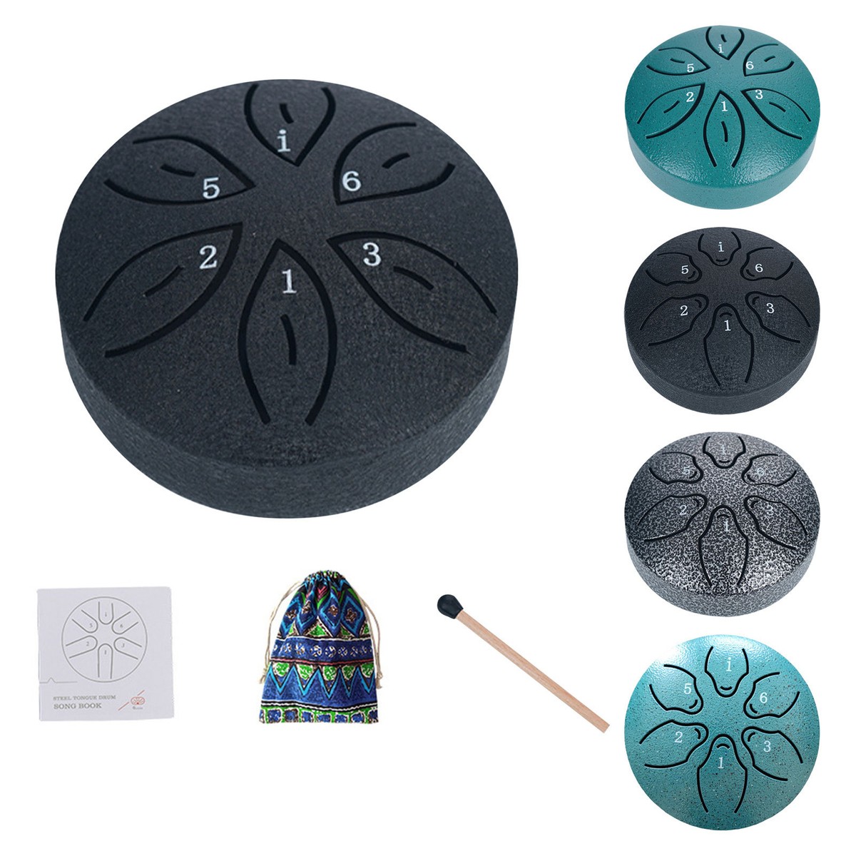 Rain Chime Drum - Rain Drum For Outside Garden, Metal Tongue Drum 
