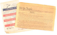 Parchment Replicas US Declaration of Independence Consitution and Bill of Rights