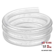 Flexible PVC Hose 1 1/2"id 10ft Clear Reinforced Suction Pipe 1 1/2" ID 10 ft