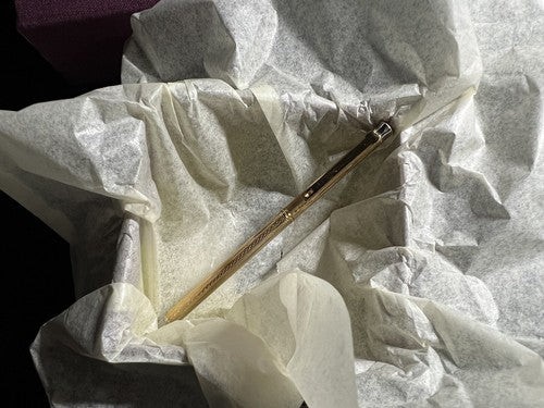 Gucci Stylo-Plume Sphère Or Guillocchè Mini De Sac Rare Vintage - Photo 12 sur 12