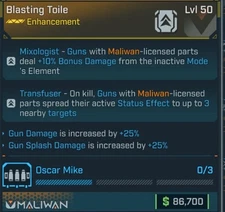 Borderlands 4 Blasting Toile Maliwan Enhancement Splash/Gun DMG PS5/Xbox/ PC