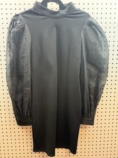 Forever 21 Black Long Sleeve Sheer Bodycon Mini Dress Goth Punk Emo Dark Holiday