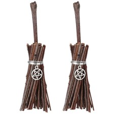 2pcs Witch Mini Broom Crafts Mini Brooms Halloween Decorations Halloween Props