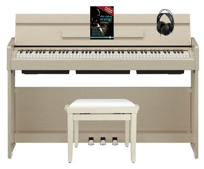 Schlankes Arius S35 Digital Piano Set Weißesche mit Bank, Kopfhörer & Noten