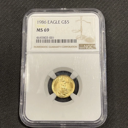 MS69 1986 $5 American Gold Eagle 1/10 Oz. Gold  NGC U.S. Gold Coin 4645803-001