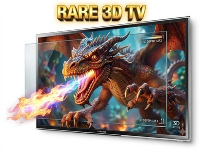 Rare Samsung UN46D6400 46'' 3D Smart LED TV - With Remote & 2x Active 3D Glasses