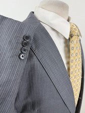 Ermenegildo Zegna Men s Gray Pinstripe Wool S...