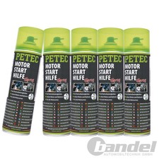 5x500ml PETEC MOTORSTARTHILFE-,  STARTHILFE, KALTSTARTHILFESPRAY ZÜNDHILFE