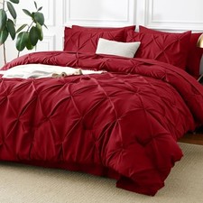 Size Comforter Sets 7 Pieces Pintuck Bed in A Bag Red Comforter Full Dark Red
