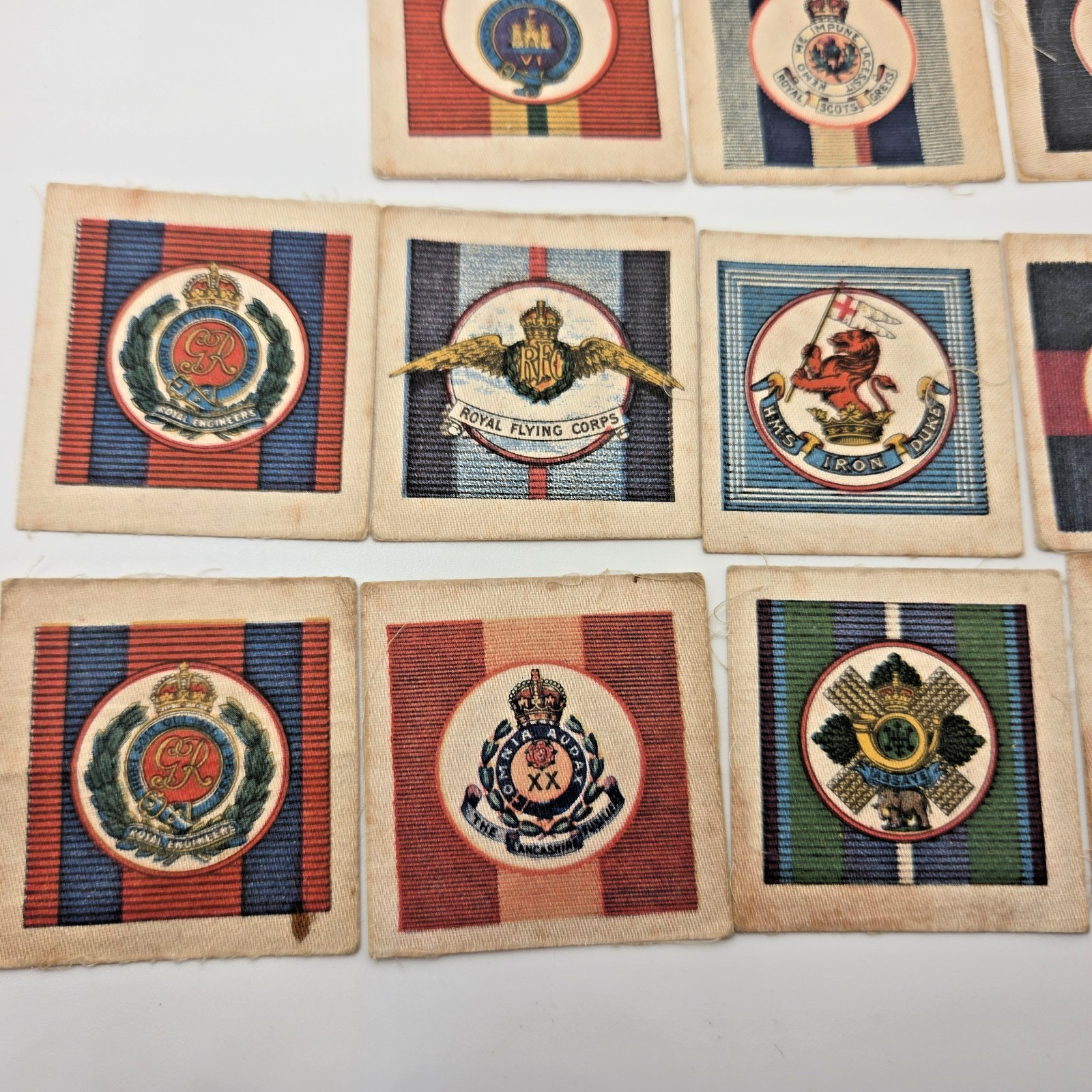 14 Royal Flying Silk Tokens Black Watch Iron Duke My Weekly Gift Button Lot image 4