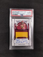 PSA 8 2024 Panini National Treasures Collegiate Brock Purdy #81 Purple /25