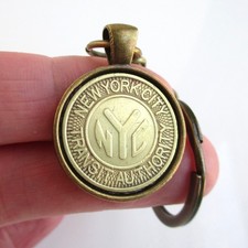NYC Transit Token Keychain - Vintage New York...