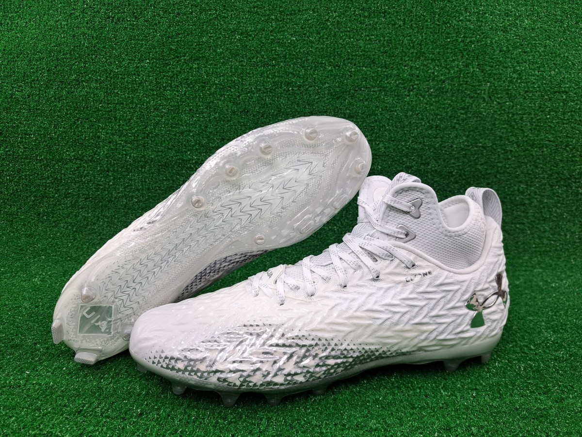 Under Armour Spotlight Clone 3.0 MC White Silver Football Cleats