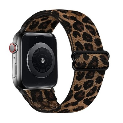 Leopard Print Elastic Loop Watch Band Compatible with Apple Watch Soft Stretchy