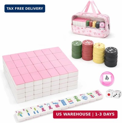 Beginner Mahjong Set, American Mahjong Set, 166 Thick 1.2 Inch Melamine Tiles wi
