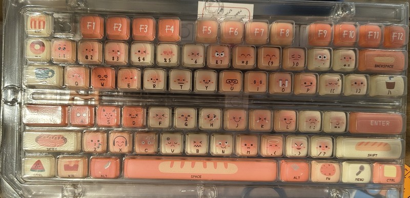 EWEADN Bread MOG Profile Keycaps 111 Keys PBT MX Mechanical Cute Set