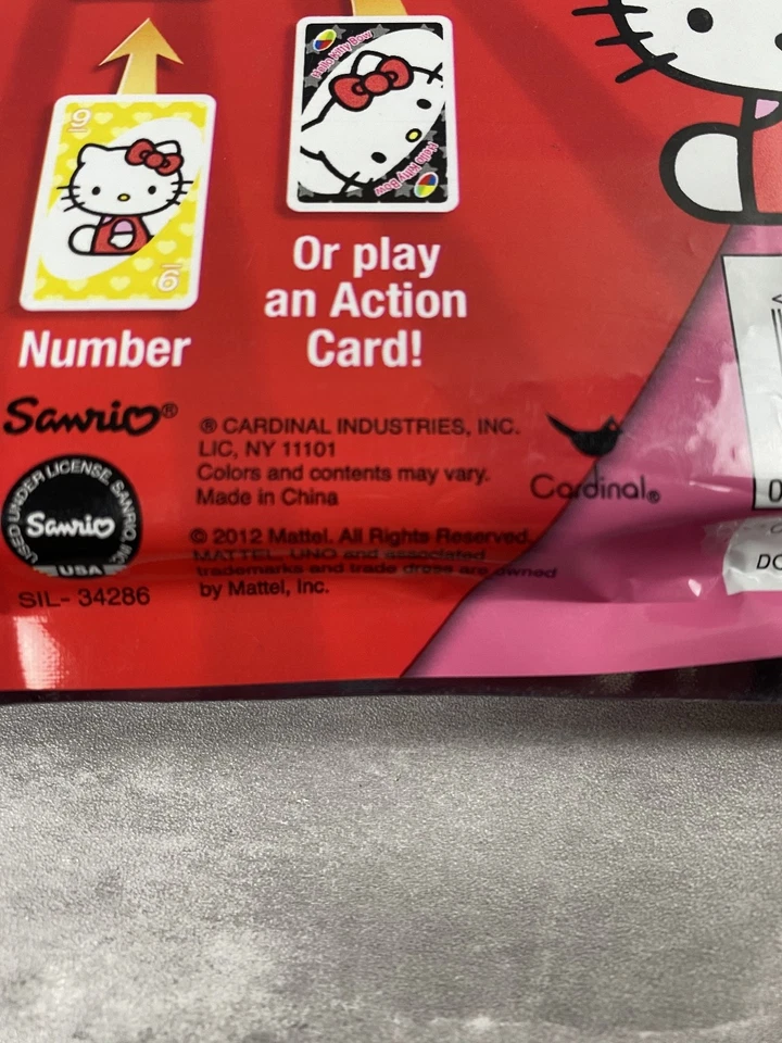2012 Hello Kitty Uno Card Game Mattel Cardinal Sanrio Factory Sealed NOS - Image 4 of 4