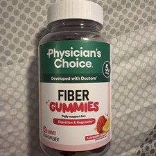 Physician  s Choice Fiber Gummies for Digestive Health  Regularity - Raspberry L