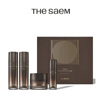 THE SAEM True Mushroom LX 3Types Skin Care Set Toner Emulsion Cream Free Essence