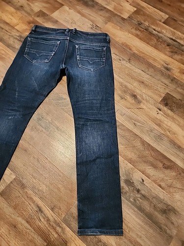 Diesel Thommer Slim Skinny wash 084HN Dark blue distressed stretch jeans 34x29 - Picture 9 of 20