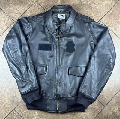 VTG VF Imagewear A-2 Flight Bomber Pilot Goatskin Jacket Sz 44 L LG/XL 90s Y2K