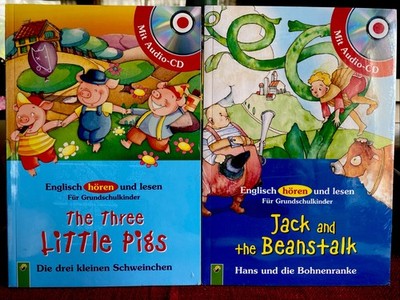 Englisch Hören/Lesen für Kinder: The Three Little Pigs/ Jack and the Beanstalk.