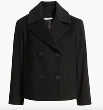 NEW, Fleurette Jane Wool Peacoat in black SZ 14 #W176