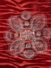 Vintage Jeannette Glass 10” Depression Clear Cut Crystal w/ Sawtooth Edge 1930’s