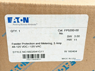 NEW EATON FP5200-00 FEEDER PROTECTION RELAY - FACTORY SEALED BOX