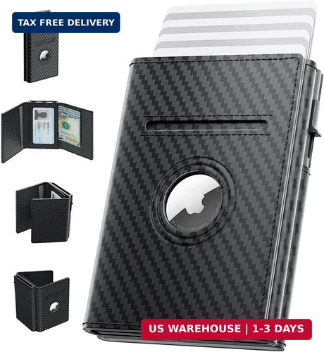 Airtag Wallet for Men, Smart Wallet for Men, Mens Wallet with Airtag Holder, App