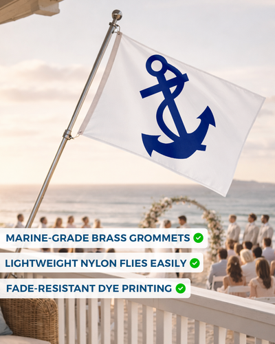 AGAS 12x18in Yacht Club Officers Flag– 200D Nylon - Multi Size Variation - Picture 70 of 128
