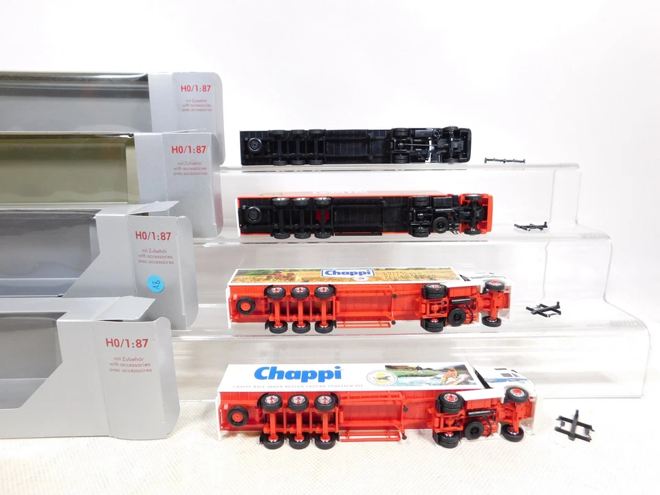 Herpa Exclusiv 1:87 H0 4X Sattelzug MB Chappi Cesar Frolic SG/MINT+BOX #EI55-1 - Immagine 3 di 4