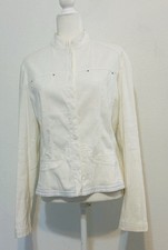 Elie Tahari  Linen Blend Lined Snap Button Up  Jacket Pockets Closet Staple