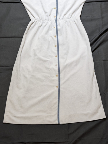 Abito da hostess donna vintage Leslie Fay grigio piqué mod navy taglia small - Foto 7 di 19