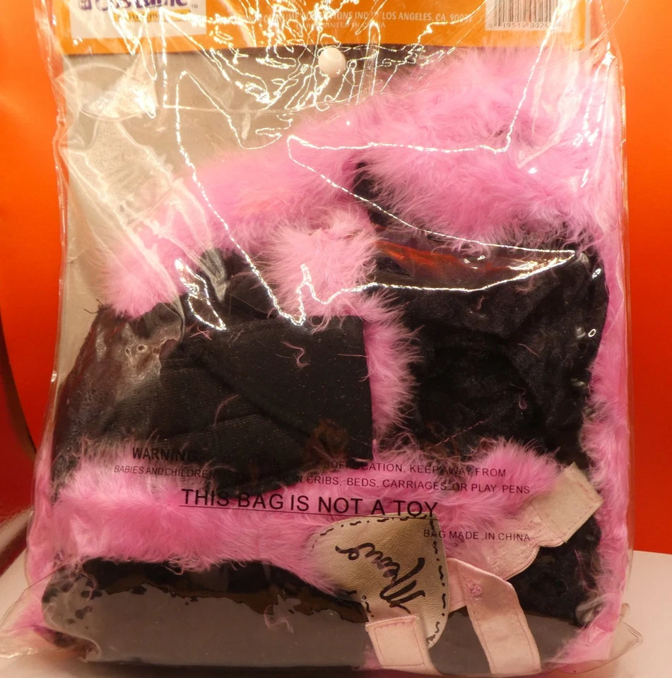 DISFRAZ DE GATITO BONITO NIÑO PEQUEÑO TALLA M (2-4) DETALLES DE TERCIOPELO Y PLUMAS ROSAS Foto 3 de 3