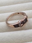 Champagne & White Diamond Buckle Ring in RG Vermeil Over Sterling, 0.25 ctw Sz 8 — photo 3
