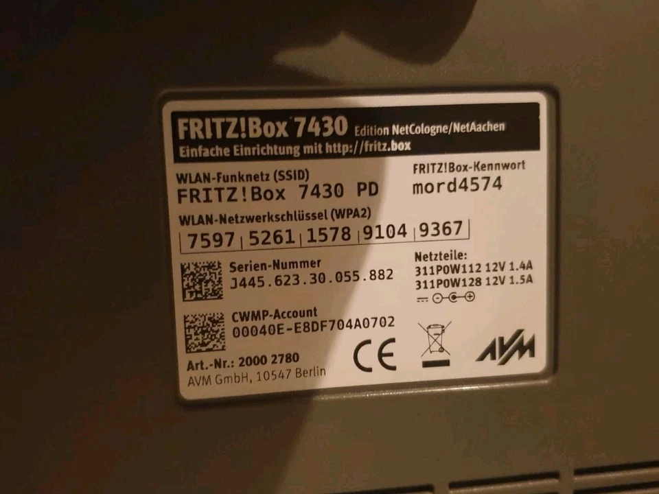 Exklusive AVM FRITZ!Box 450Mbps 4-Port Router - Rot, ohne OVP - Bild 3 von 3