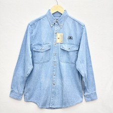 Vintage Bear-Back Guarantee Pioneer Seeds Chambray Work Shirt Small NWT USA Made