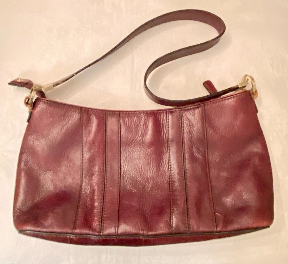 Bolso de hombro Etienne Aigner de cuero sangre de buey correa herrajes dorados antiguos Foto 3 de 4