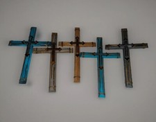 HANDMADE  Wood CROSS Wall Hanging  Distressed  Rustic  Western  17.5 in  Choose Color