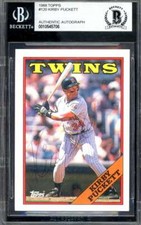 Kirby Puckett Beckett BAS Vintage Signed 1988 Topps Autograph