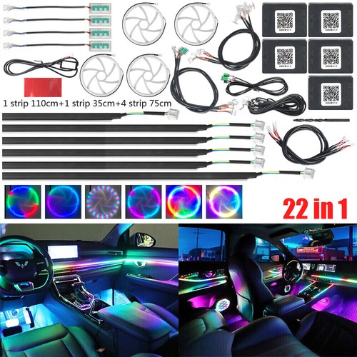 Dynamic RGB Auto Innenraum Ambient Lights Symphony LED Musik Sync Glasfaser DE - Picture 3 of 32