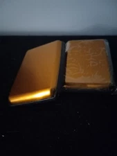 2 Mini Card Holder Hard Case Wallets, Mens/Womens, Gold