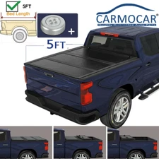 Tri-Fold Tonneau Cover 5ft Short Bed For Nissan 05-2021 Frontier Frp Hard Solid 