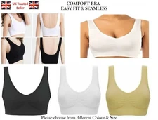 Seamless SPORTS STYLE BRA Crop Top Vest Comfort Stretch Bras Shape Wear UK Selle
