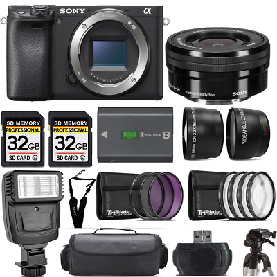 Sony a6400 Mirrorless Camera +16-50mm f/3.5-5.6 OSS Lens +Flash- Kit